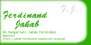ferdinand jakab business card